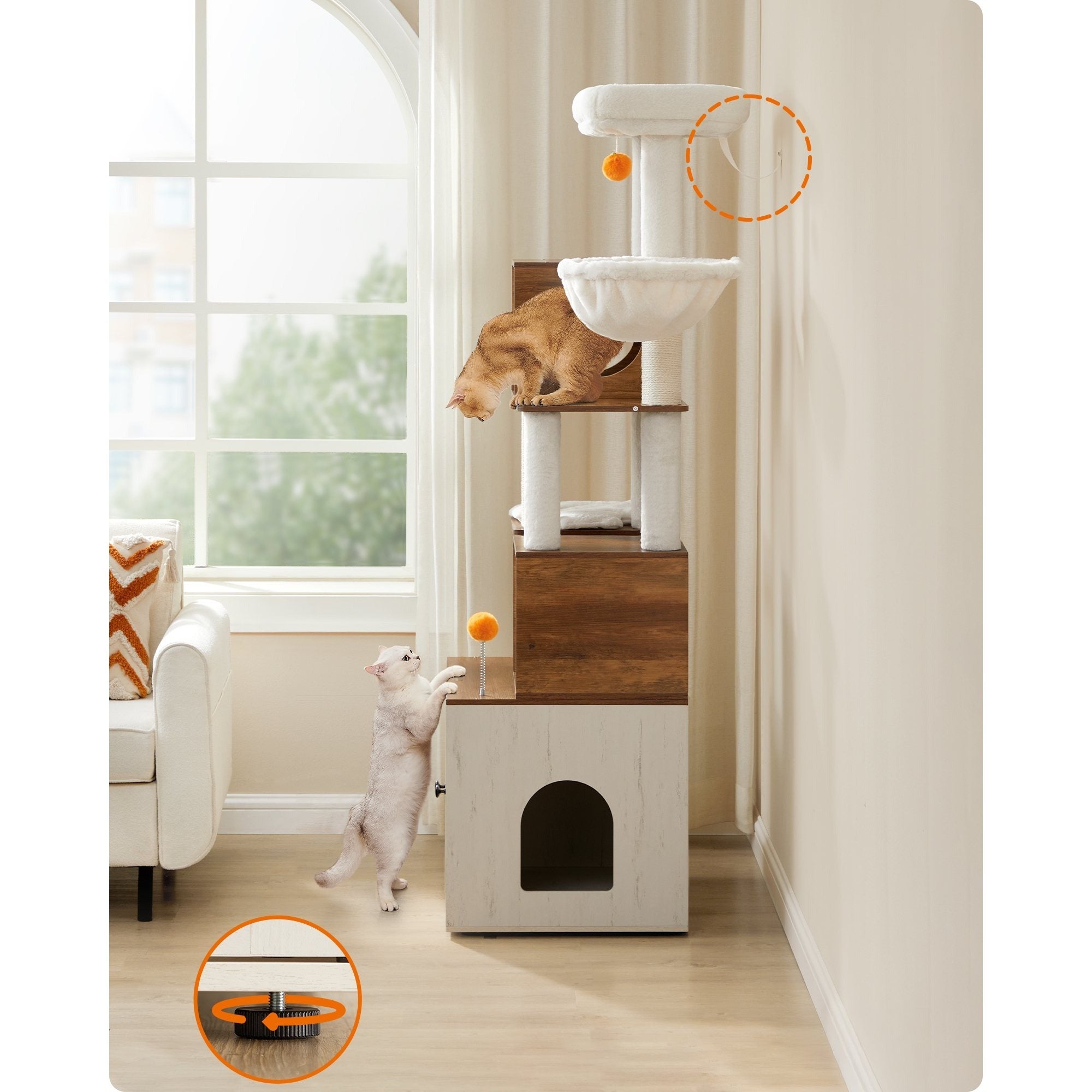 XXL Katzenbaum mit Katzenklo Schrank und Kratzpappe