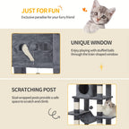 Großer Katzenbaum Mehrstufiges Haus mit 8 Kratzstämmen und Hängematte
