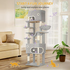 Katzenbaum Große Plattform mit 2 Höhlen und 7 Kratzstämmen