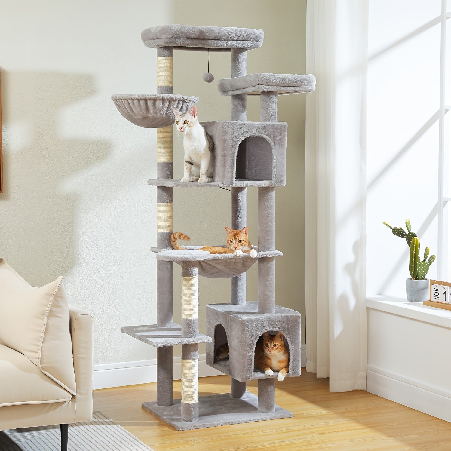 Großer Kratzturm mit Hängematte Perch Haus für Erwachsene Katzen