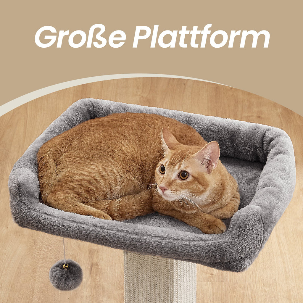 Kratzbaum mit Plüsch-Plattform und Ball