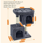 Kratzbaum Große Plattform mit 2 Höhlen und Sisalstämmen Stabil