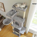 Großer Kratzturm Metallrahmen Hängematten Mehrstufig für Große Katzen