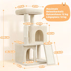 Stabiler Kratzbaum Spielbaum mit Spielball und 2 Häusern