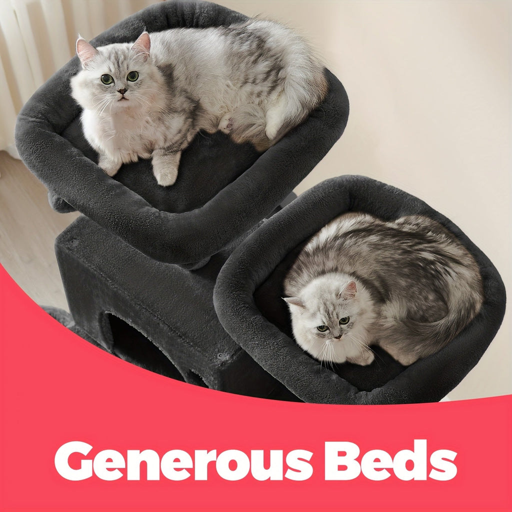 Großer Kratzturm Condo mit Kratzstämmen Rampe Höhlen und Hängematte