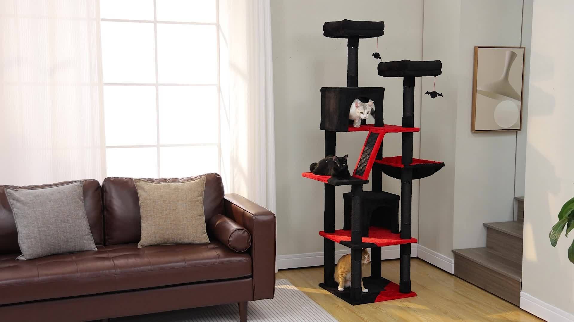 Großer Katzenbaum Mehrstufig mit Perch Condos und Hängematte