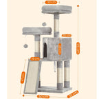 Kratzbaum Mehrstufig mit Höhle Rampe und Pom-Poms