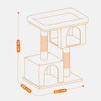 Kratzbaum Große Plattform mit 2 Höhlen und Sisalstämmen Stabil