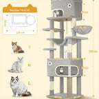 Kratzbaum Große Plattform mit 2 Höhlen und 7 Sisalstämmen