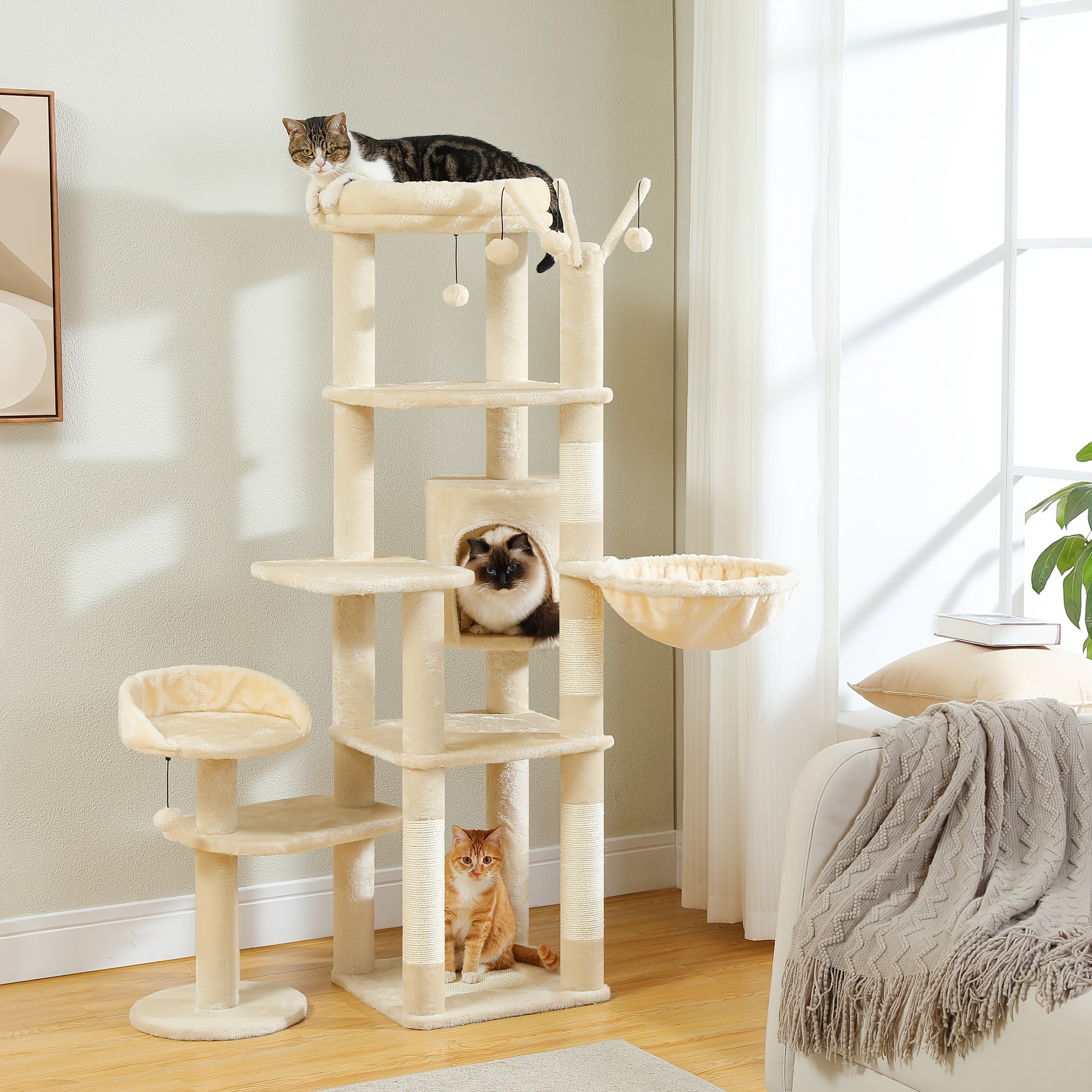 Großer Katzenbaum Kaktus Hängematte Condo Sisal Weihnachtsgeschenk
