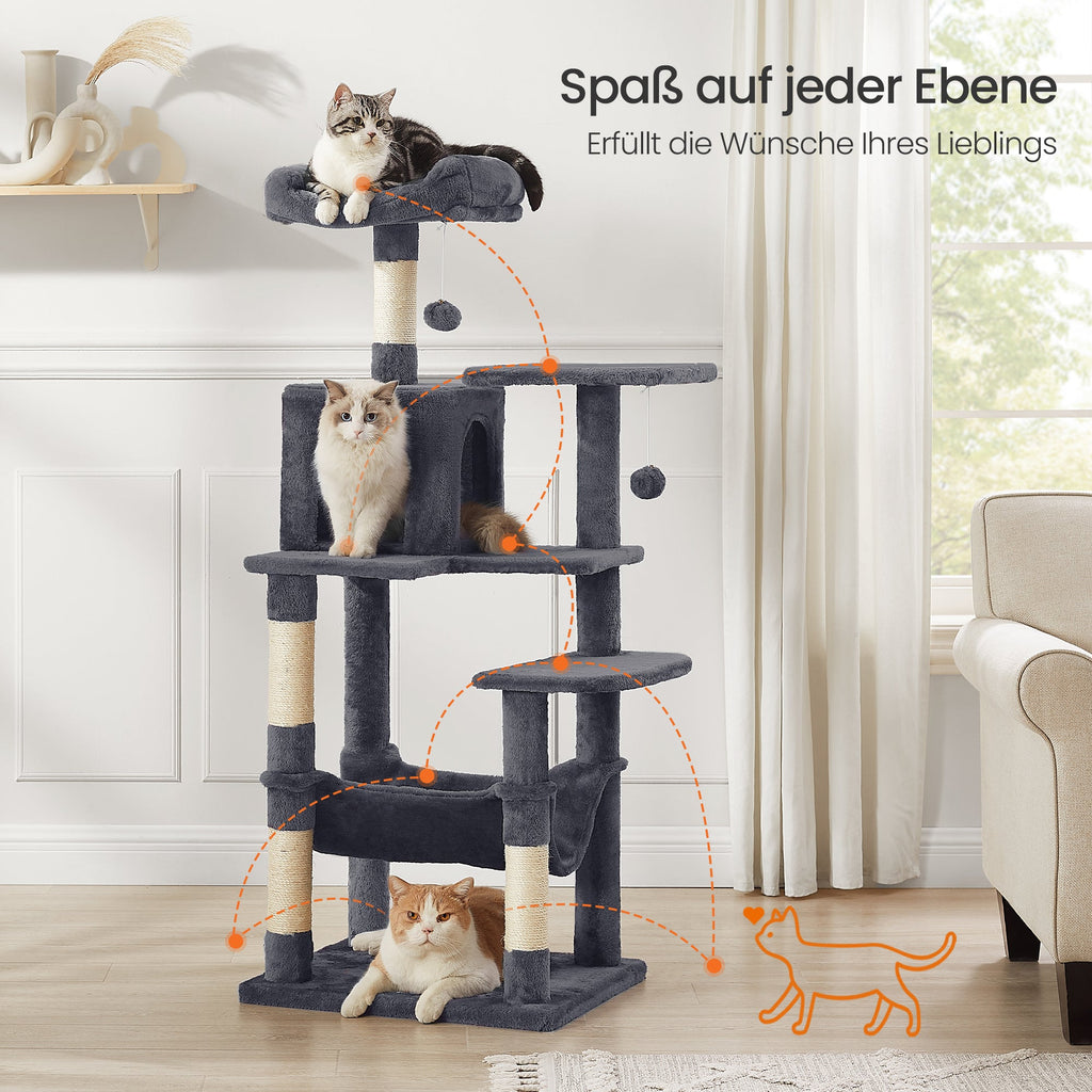 Kratzbaum mit Hängematte Höhle Stabil für Wohnungskatzen
