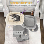 Großer Kratzbaum Mehrstöckig mit 3 Höhlen für Große Katzen