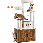 XXL Katzenbaum mit Katzenklo Holzschrank