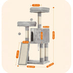 Kratzbaum Mehrstufig mit Höhle Rampe und Pom-Poms