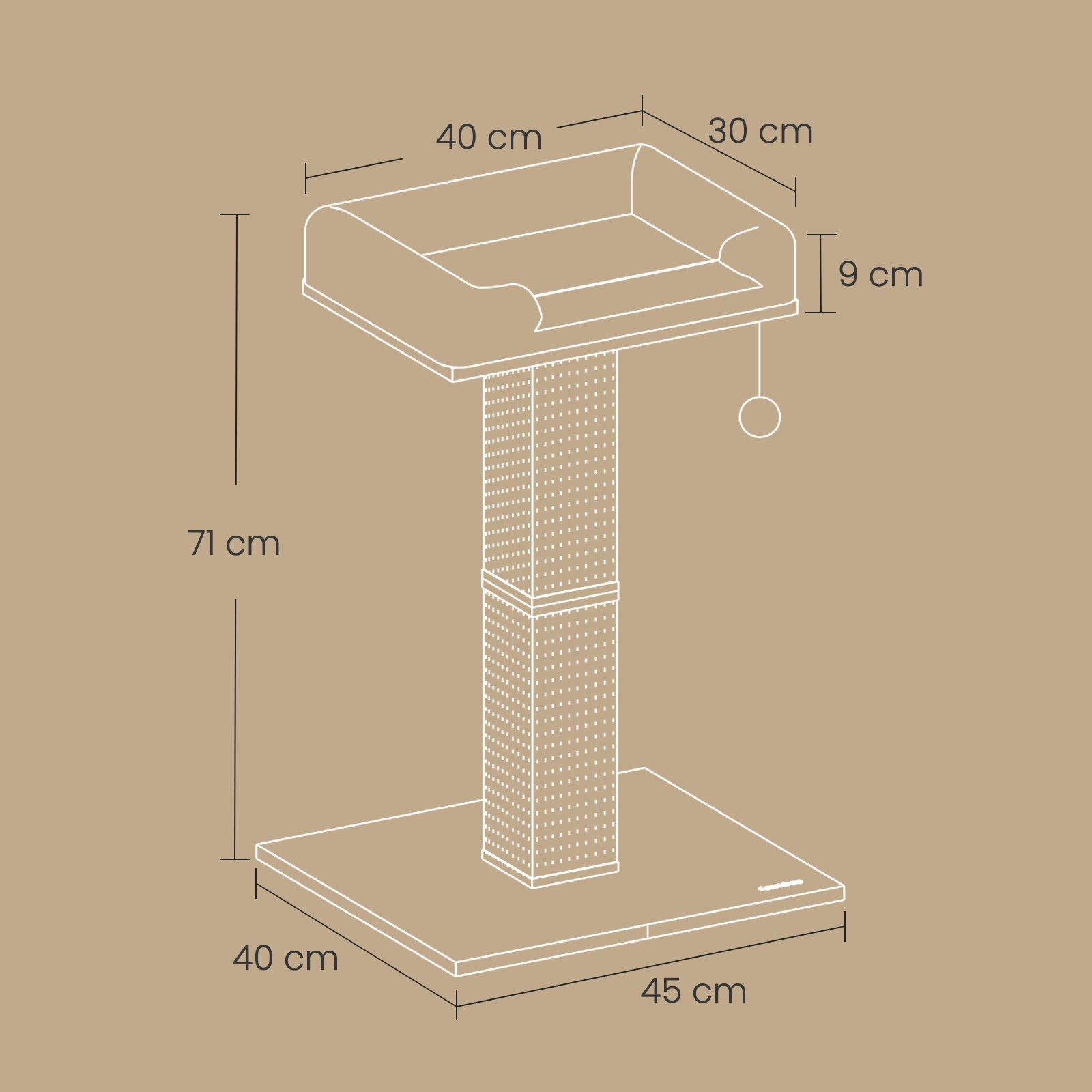 Kratzbaum mit Plüsch-Plattform und Ball