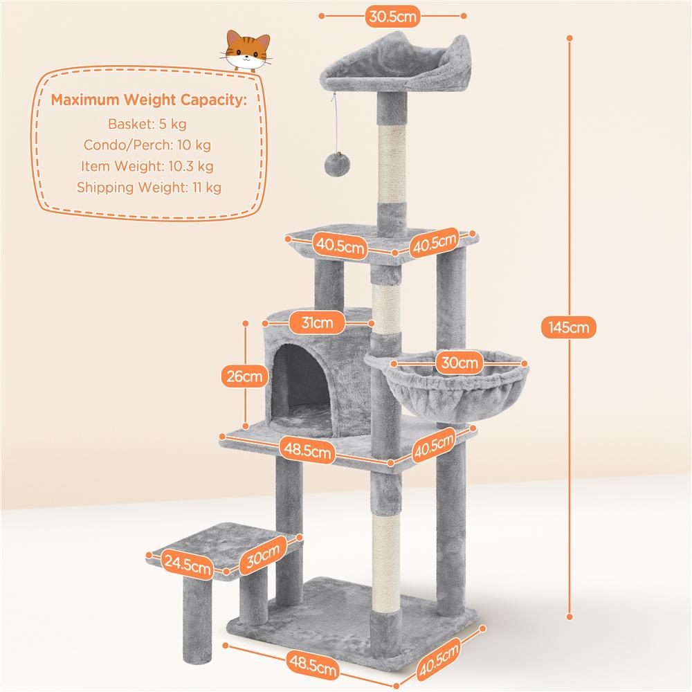Katzenbaum Turm mit Plattform Liegemulde und Sisalstämmen