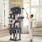 Katzenbaum Große Plattform mit 2 Höhlen und 7 Kratzstämmen