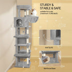 Großer Katzenbaum mit Liegeplatz Waschbarer Matte und 2 Nischen