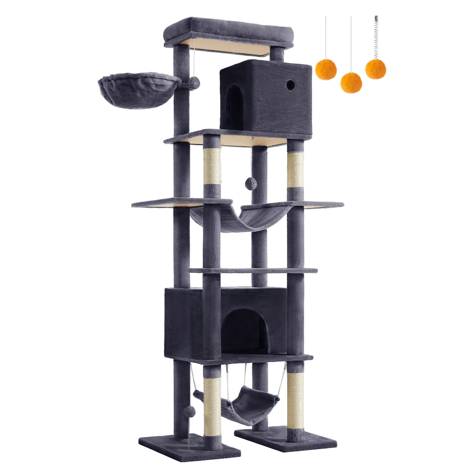 Katzenbaum Mehrstufig mit Plattform Höhlen und Hängematten