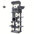 Großer Katzenbaum Mehrstufiges Haus mit 8 Kratzstämmen und Hängematte