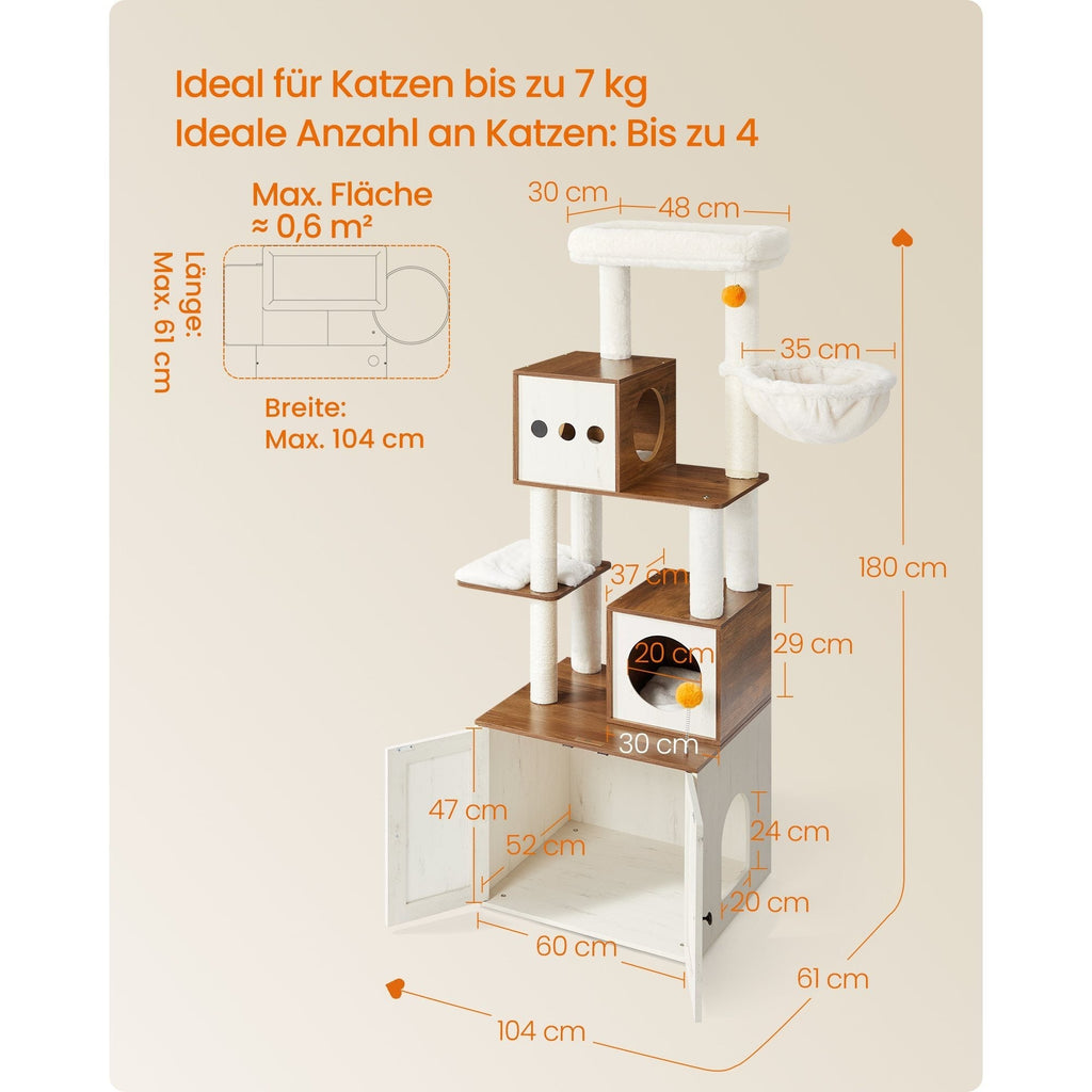 XXL Katzenbaum mit Katzenklo Schrank und Kratzpappe