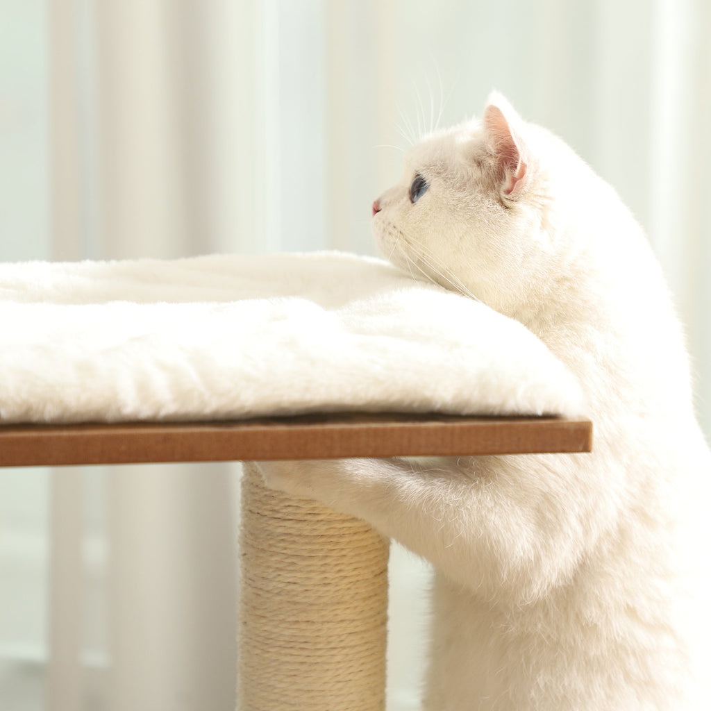 Kratzbaum Holz mit 3 Betten und Höhle