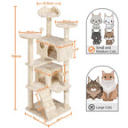 XXL Kratzbaum mit großer Höhle, Plattform und Leiter