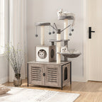 Katzenbaum Turm All-in-One mit Integriertem Katzenklo-Möbel