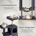 Kratzbaum mit Hängematte Höhle Stabil für Wohnungskatzen