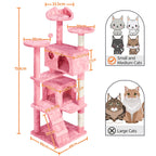 XXL Kratzbaum mit großer Höhle, Plattform und Leiter