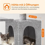 Kratzbaum mit Hängematte Höhle Stabil für Wohnungskatzen