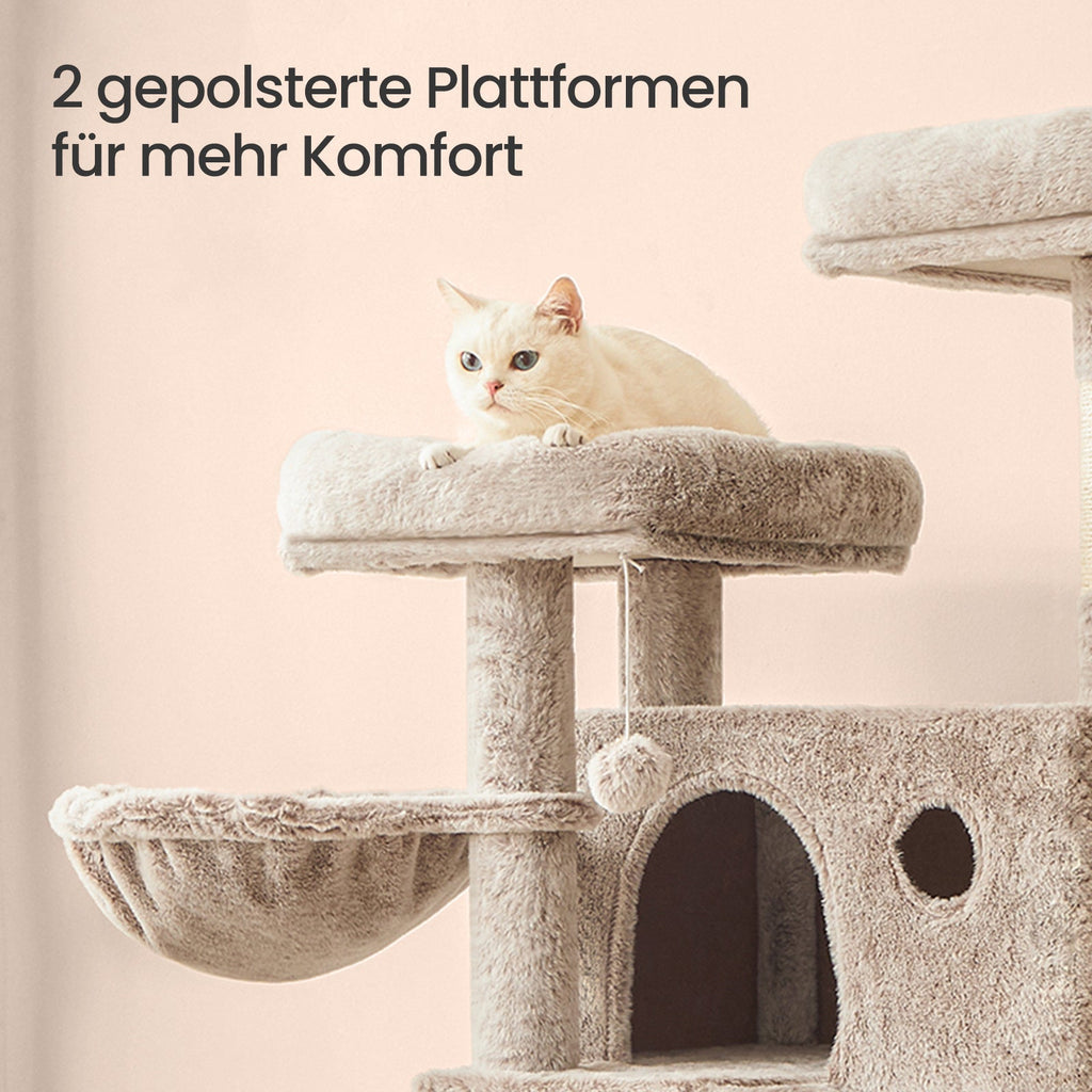 Katzenbaum Klettergerüst mit Betten Hängematte und Treppen