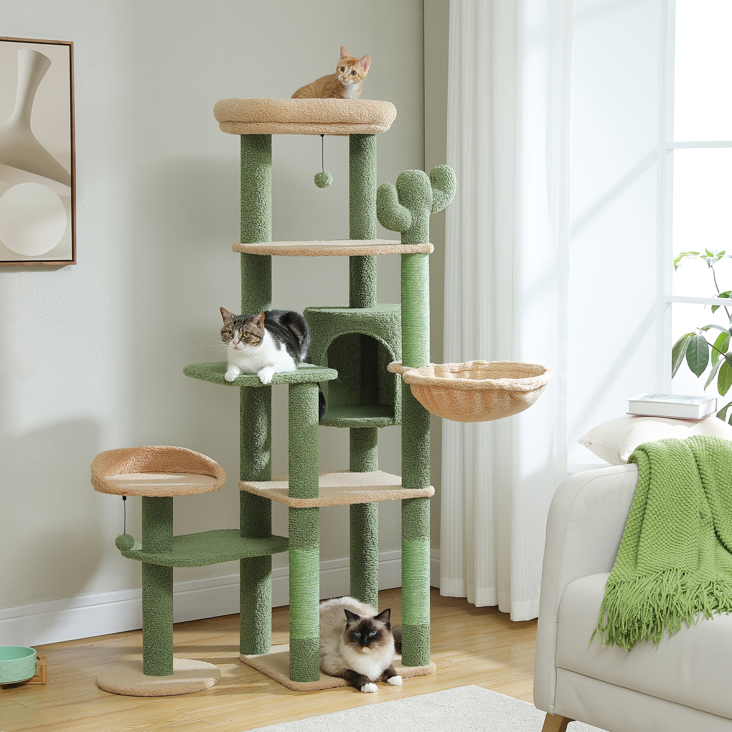 Großer Katzenbaum Kaktus Hängematte Condo Sisal Weihnachtsgeschenk