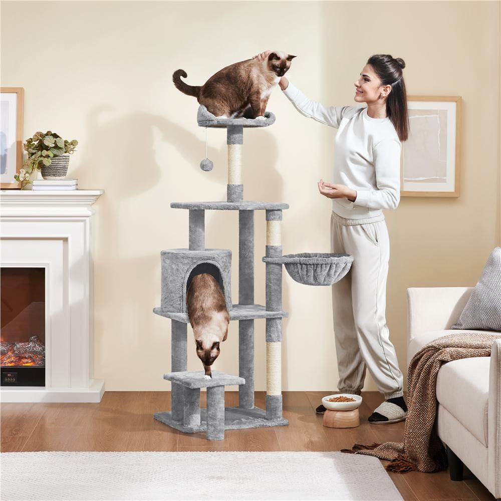 Katzenbaum Turm mit Plattform Liegemulde und Sisalstämmen