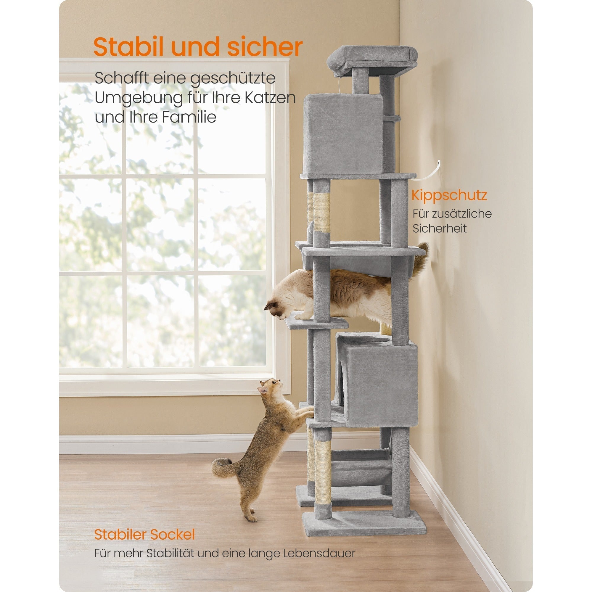 Katzenbaum Mehrstufig mit Plattform Höhlen und Hängematten