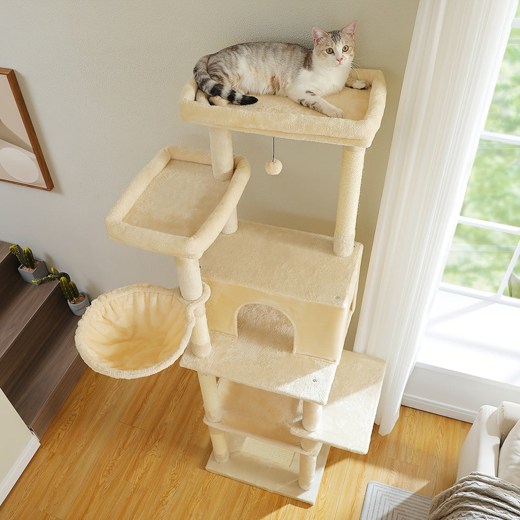 Großer Kratzturm Metallrahmen Hängematten Mehrstufig für Große Katzen