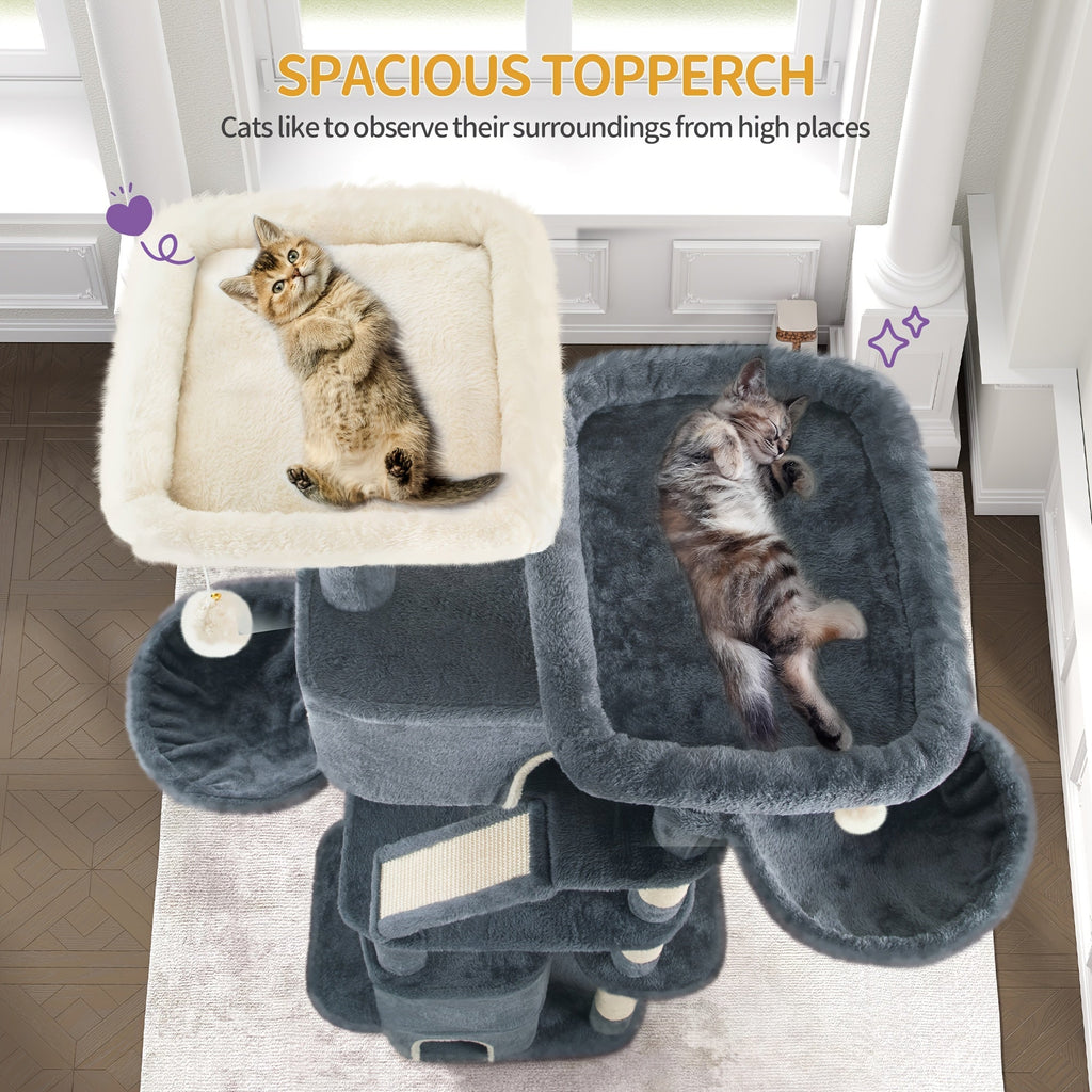 Großer XXL Kratzbaum 7 Ebenen für Maine Coon