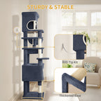 Katzenbaum Große Plattform mit 2 Höhlen und 7 Kratzstämmen