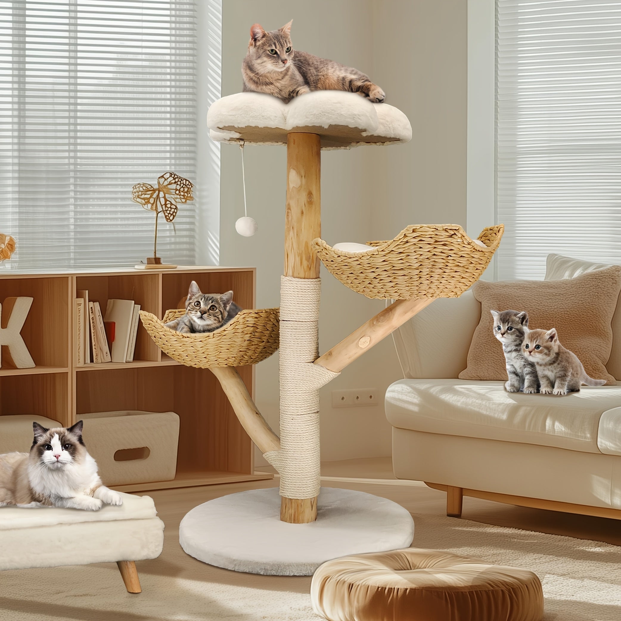Katzenbaum Condo Mehrstufig mit Hängematte Höhle Stabil Kippsicher
