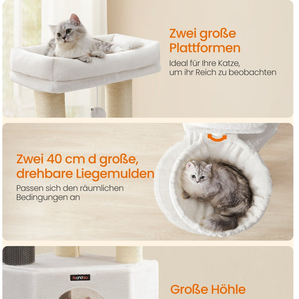 Katzenbaum Mehrstufig mit Höhle Hängematten und Pompom