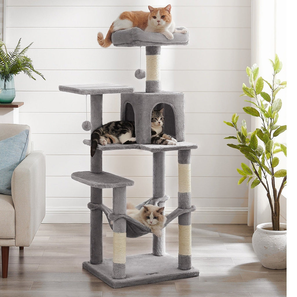 Kratzbaum mit Hängematte Höhle Stabil für Wohnungskatzen