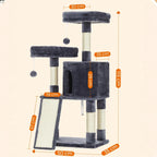 Kratzbaum Mehrstufig mit Höhle Rampe und Pom-Poms