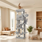 Großer Katzenbaum Mehrstufiges Haus mit 8 Kratzstämmen und Hängematte
