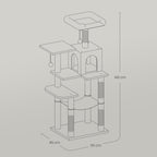 Kratzbaum mit Hängematte Höhle Stabil für Wohnungskatzen