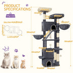 Großer XXL Kratzbaum 7 Ebenen für Maine Coon