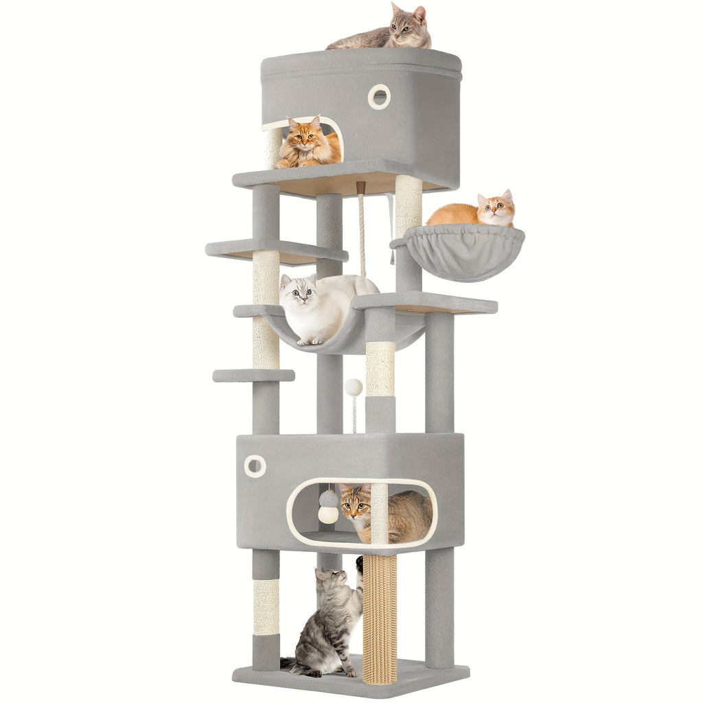 Kratzbaum Große Plattform mit 2 Höhlen und 7 Sisalstämmen