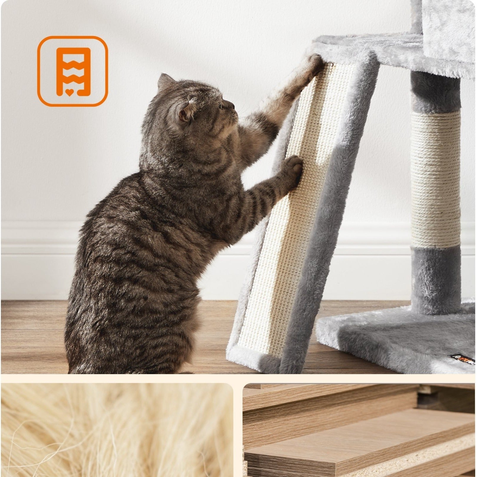 Kratzbaum Mehrstufig mit Höhle Rampe und Pom-Poms