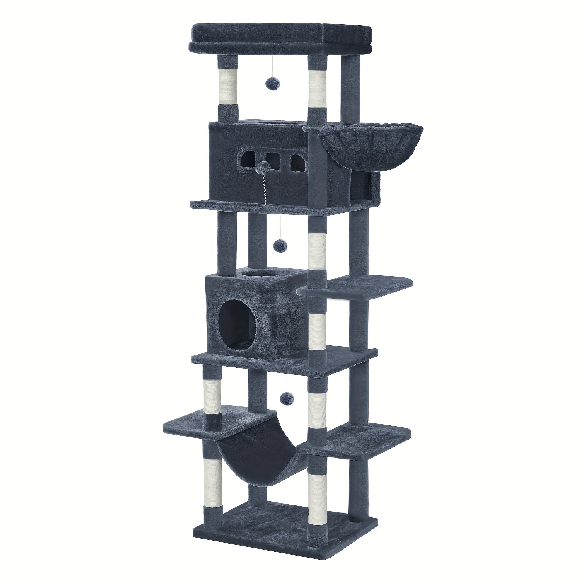 Großer Katzenbaum mit Liegeplatz Waschbarer Matte und 2 Nischen