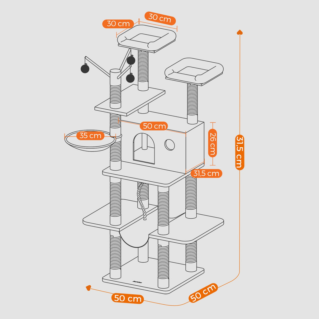 XXL Kratzbaum mit Hängematte Höhle Stabil