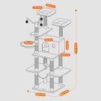 XXL Kratzbaum mit Hängematte Höhle Stabil